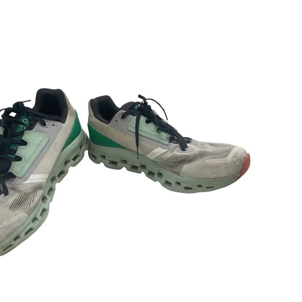 On Cloudstratus Men Size 12 Gray Green White Light Running Shoes